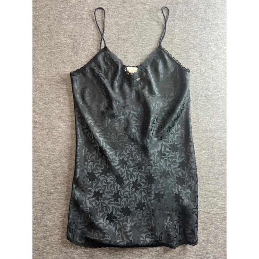Vintage Barbizon Black Floral Slip Small/Petite